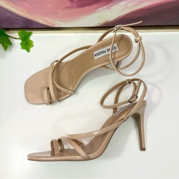 Steve Madden Strappy Sandal Stiletto Sandals in Beige Size 9.5 - Picture 6 of 10